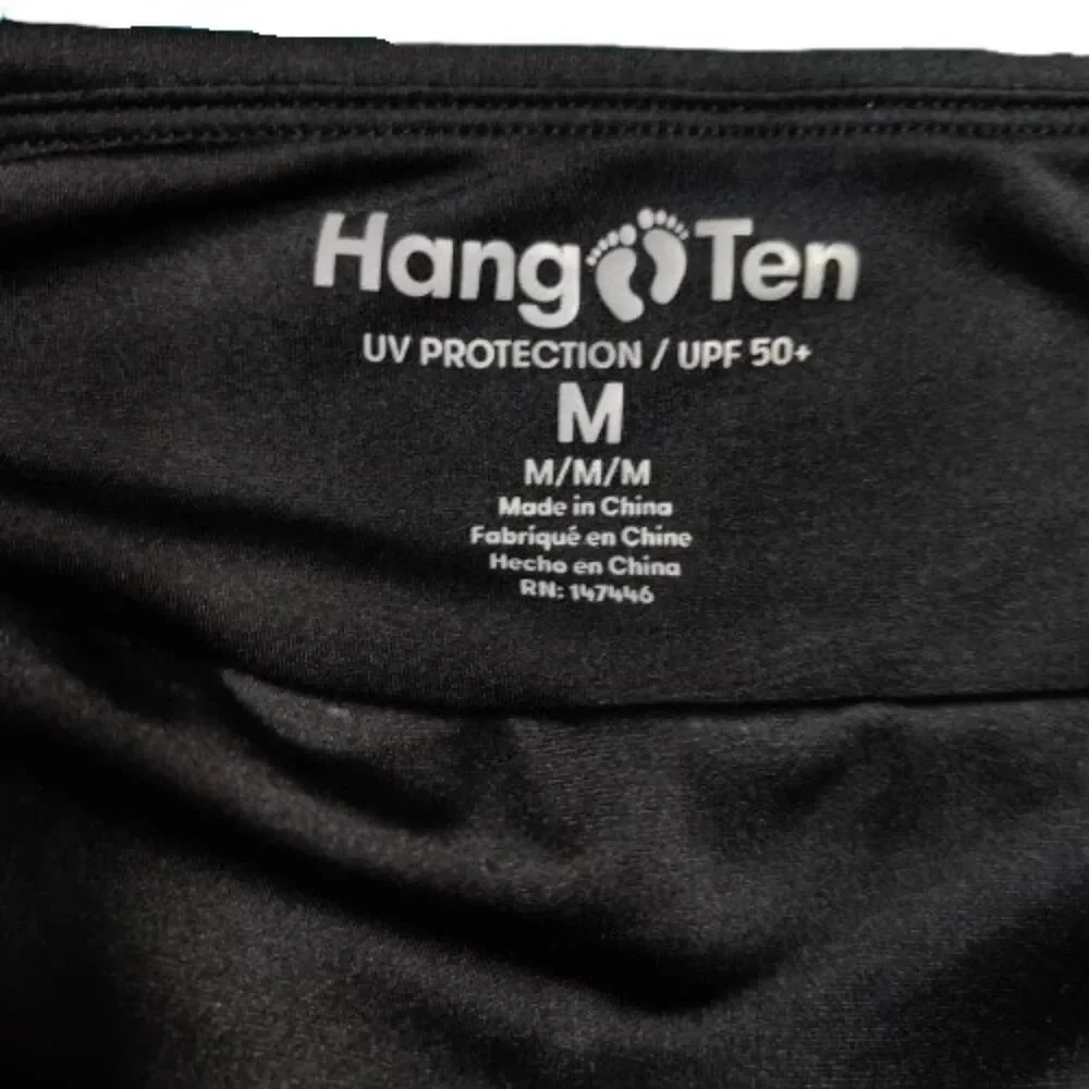 Hang Ten Men’s Black Swim Board Shorts Medium UPF 50+ Quick Dry Stretch
